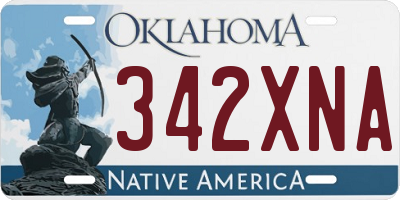 OK license plate 342XNA