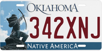 OK license plate 342XNJ