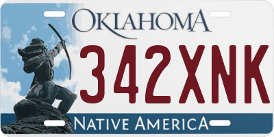 OK license plate 342XNK