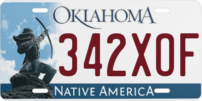 OK license plate 342XOF