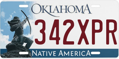 OK license plate 342XPR