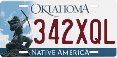 OK license plate 342XQL
