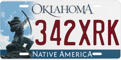 OK license plate 342XRK