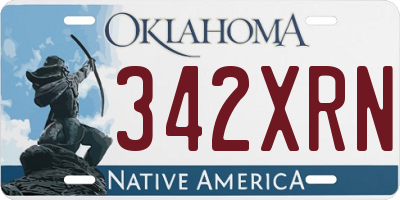 OK license plate 342XRN