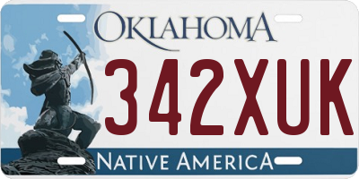 OK license plate 342XUK