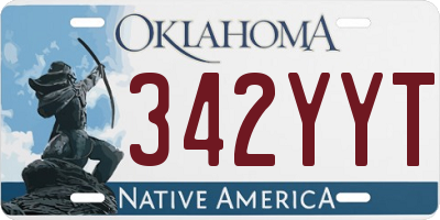 OK license plate 342YYT