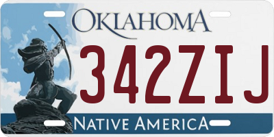 OK license plate 342ZIJ