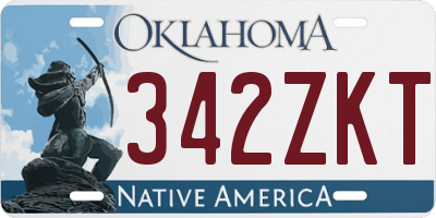 OK license plate 342ZKT