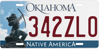 OK license plate 342ZLO