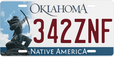 OK license plate 342ZNF