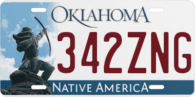 OK license plate 342ZNG