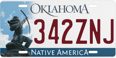 OK license plate 342ZNJ