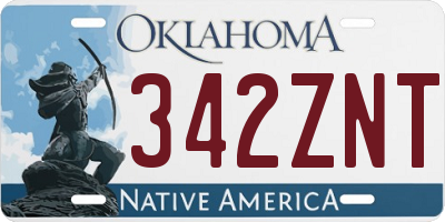 OK license plate 342ZNT
