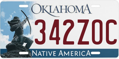 OK license plate 342ZOC