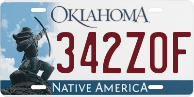 OK license plate 342ZOF