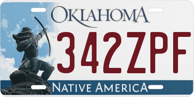 OK license plate 342ZPF