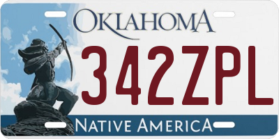OK license plate 342ZPL