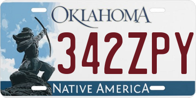 OK license plate 342ZPY