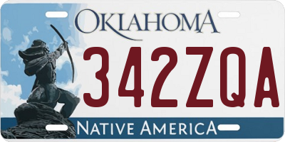 OK license plate 342ZQA