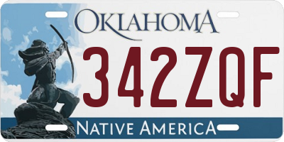OK license plate 342ZQF