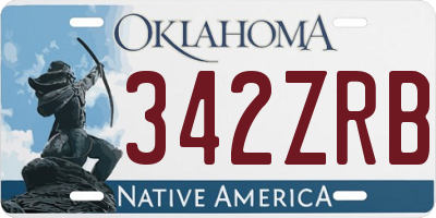 OK license plate 342ZRB