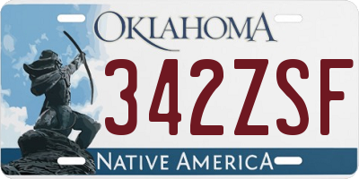 OK license plate 342ZSF