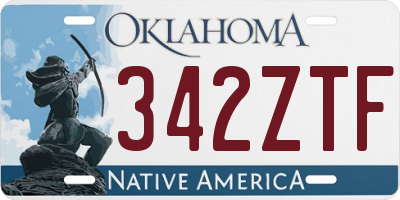 OK license plate 342ZTF