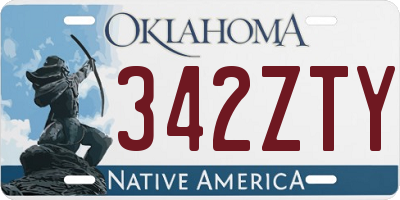 OK license plate 342ZTY