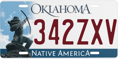 OK license plate 342ZXV