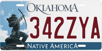 OK license plate 342ZYA