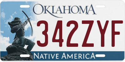 OK license plate 342ZYF