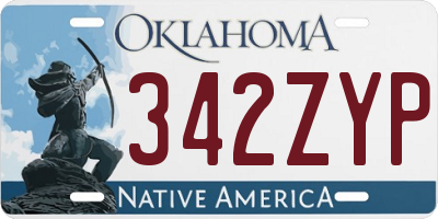 OK license plate 342ZYP