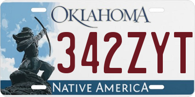 OK license plate 342ZYT