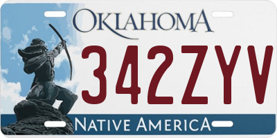 OK license plate 342ZYV