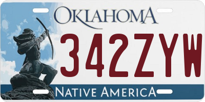 OK license plate 342ZYW