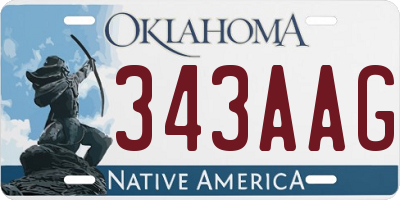 OK license plate 343AAG