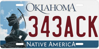 OK license plate 343ACK