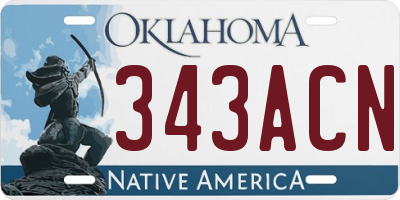 OK license plate 343ACN