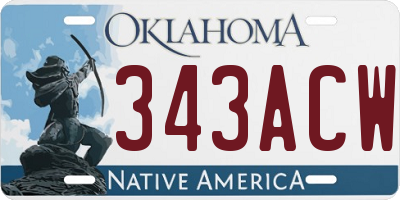 OK license plate 343ACW
