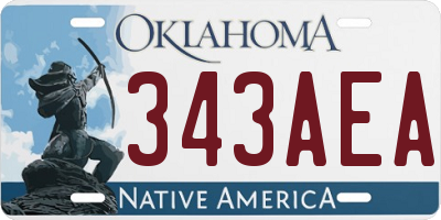 OK license plate 343AEA