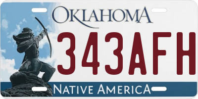 OK license plate 343AFH