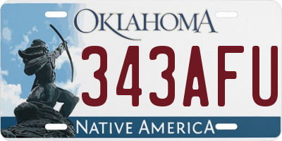 OK license plate 343AFU