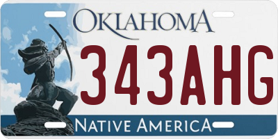OK license plate 343AHG