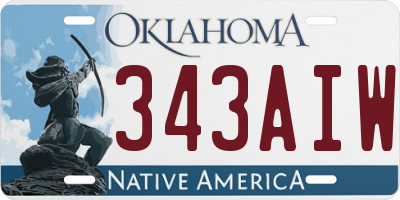 OK license plate 343AIW