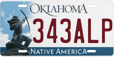 OK license plate 343ALP