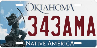 OK license plate 343AMA