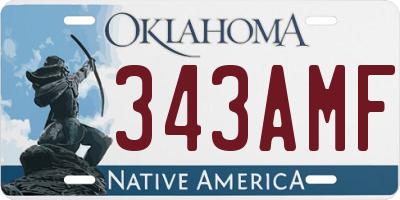 OK license plate 343AMF