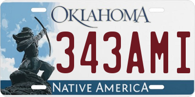 OK license plate 343AMI