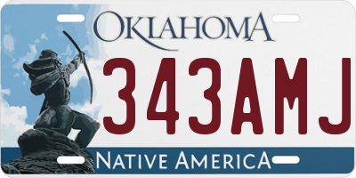 OK license plate 343AMJ