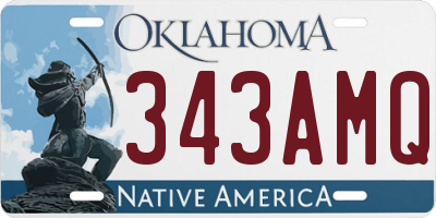 OK license plate 343AMQ